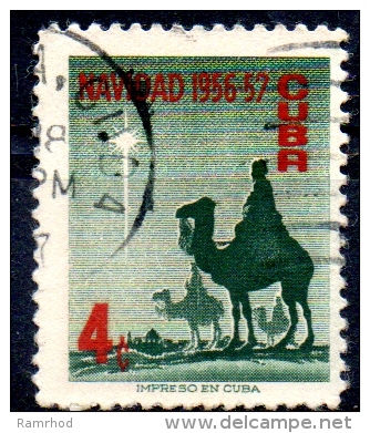 1956 Christmas Greetings - Three Wise Men On Camels  4c - Green And Red  FU - Used Stamps