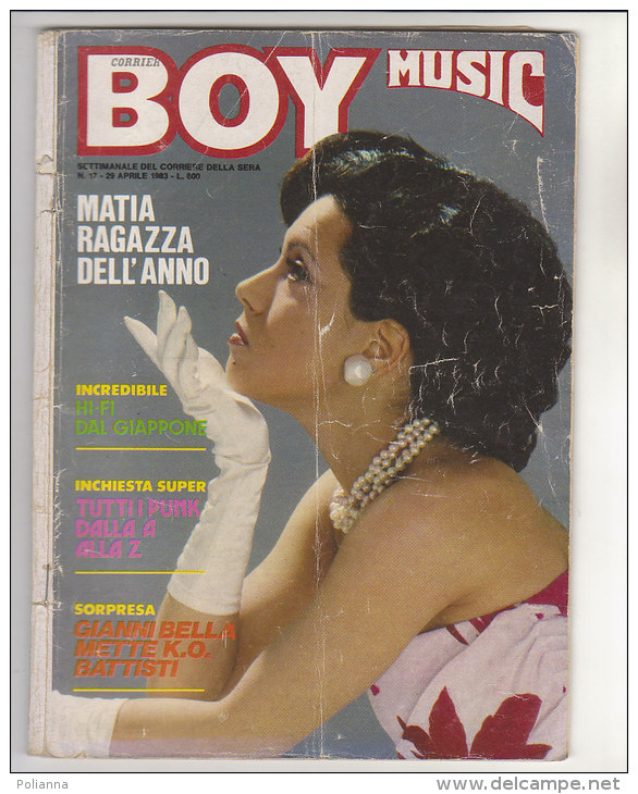 RA#46#18 RIVISTA CORRIERE BOY MUSIC N.17/1982 - ELEONORA BRIGLIADORI/GIANNI BELLA/SANTANA/MATIA BAZAR/BASKET EARVIN JOHN - Musica