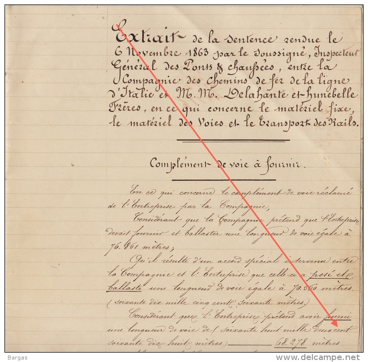 Chemins De Fer De La Ligne D´italie Par Le Rhone Et Simplon Section Valais Ligne De Bouveret à Sion - Documents Historiques