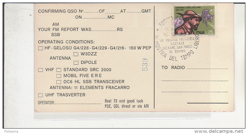 PO9450C# QSL RADIO STATION - ANNULLO SPECIALE 1^ MOSTRA DEL TEMPO LIBERO  No VG - Radio