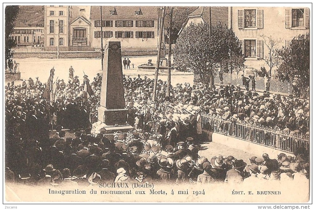 Dépt 25 - SOCHAUX - Inauguration Du Monument Aux Morts, 4 Mai 1924 - Sochaux