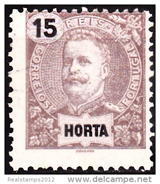 HORTA (Açores) - 1897,  D. Carlos I.   15 R.    D. 11 3/4 X 12   (*) MNG  MUNDIFIL  Nº 16 - Horta