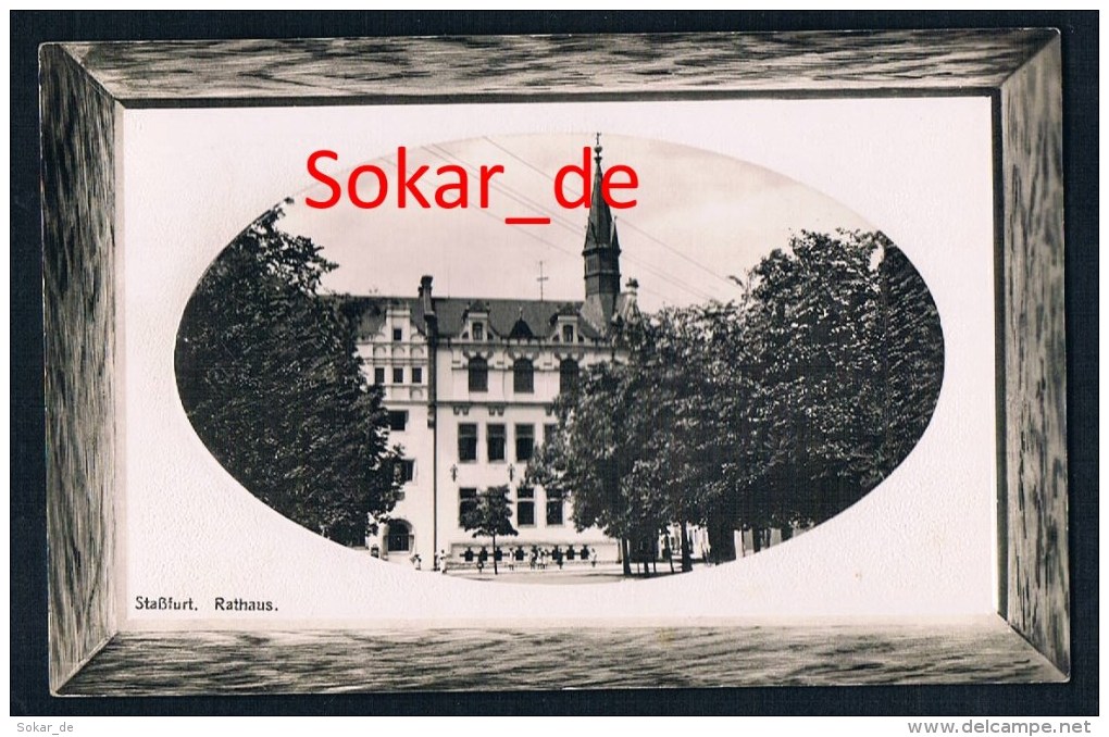 AK Prägekarte, Brillantam, Staßfurt, Rathaus, Salzlandkreis, Sachsen-Anhalt - Stassfurt