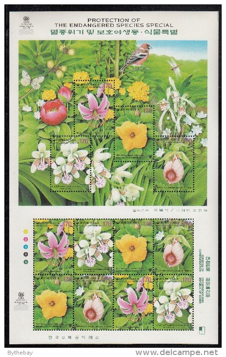 Korea South MNH Scott #2018 Minisheet Of 12 4 Different 170w Endangered Flowers - Korea (Süd-)