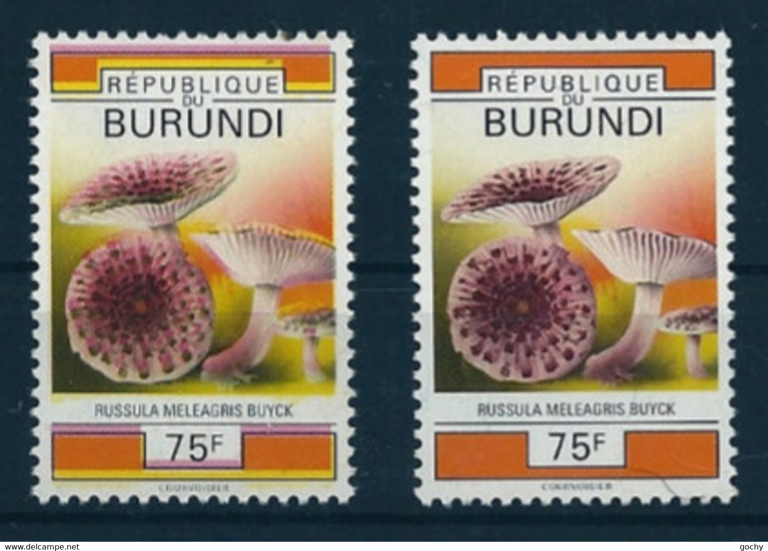 BURUNDI: N°998-cu** - 1992 - Décalage De La Couleur Rose Vers Le Haut D'où Impression Floue( Timbre Normal Non Compris) - Nuovi