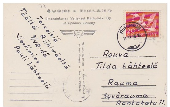 Finland; Postcard 1956 W. Nordic Stamp - Storia Postale