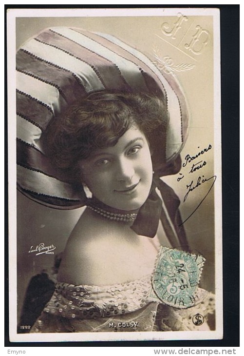 M. Colsy , Artiste 1900 , Photo Paul Boyer  , Monogrammé JD - Artisti