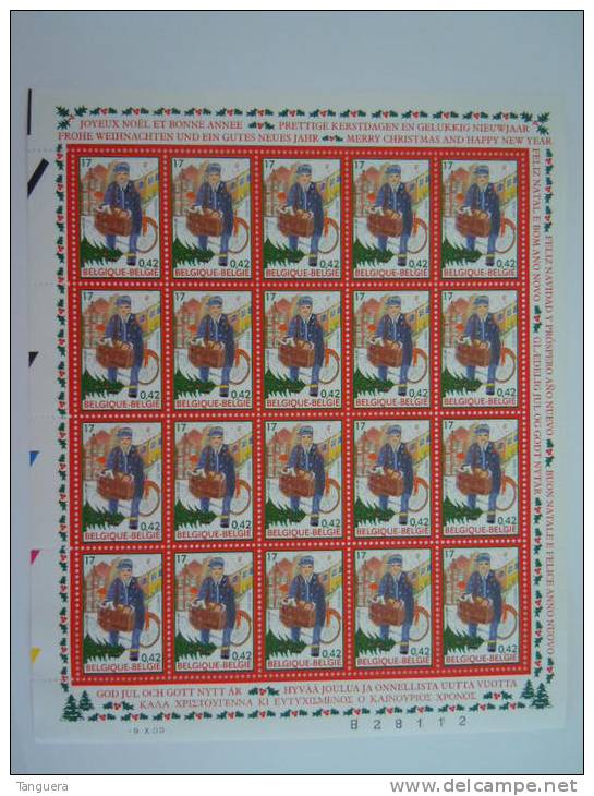 België Belgique Belgium 2000 Kerstmis Nieuwjaar Posbode Velletje Noël Nouvel An Facteur Feuillet 20 X 2942 MNH ** - Unclassified