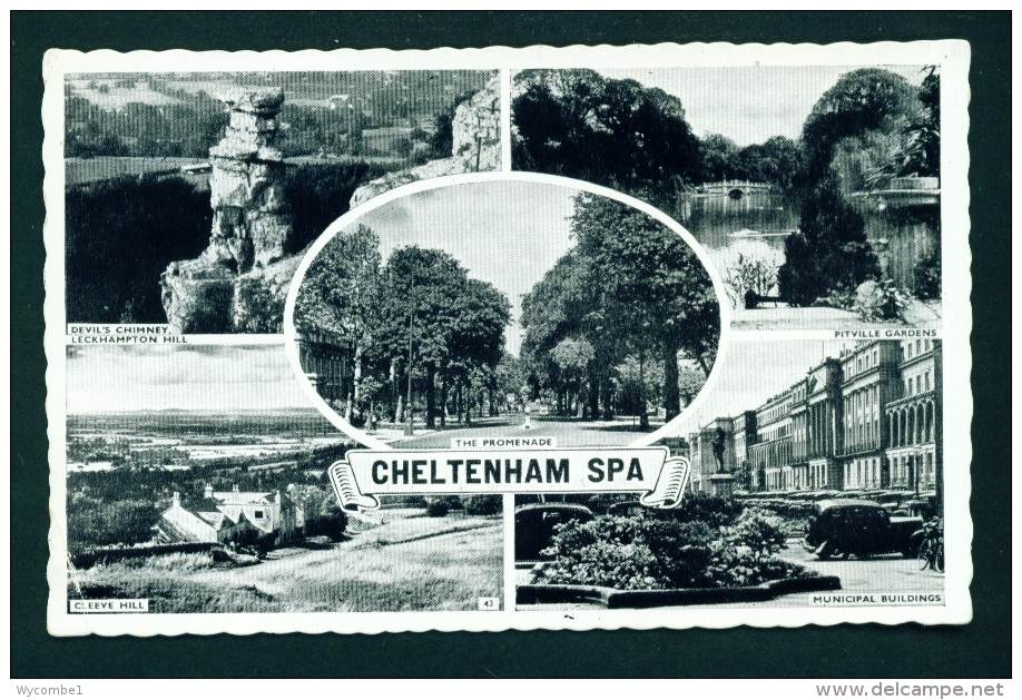 ENGLAND  -  Cheltenham Spa  Multi View  Used Vintage Postcard As Scans (creased Corner) - Cheltenham