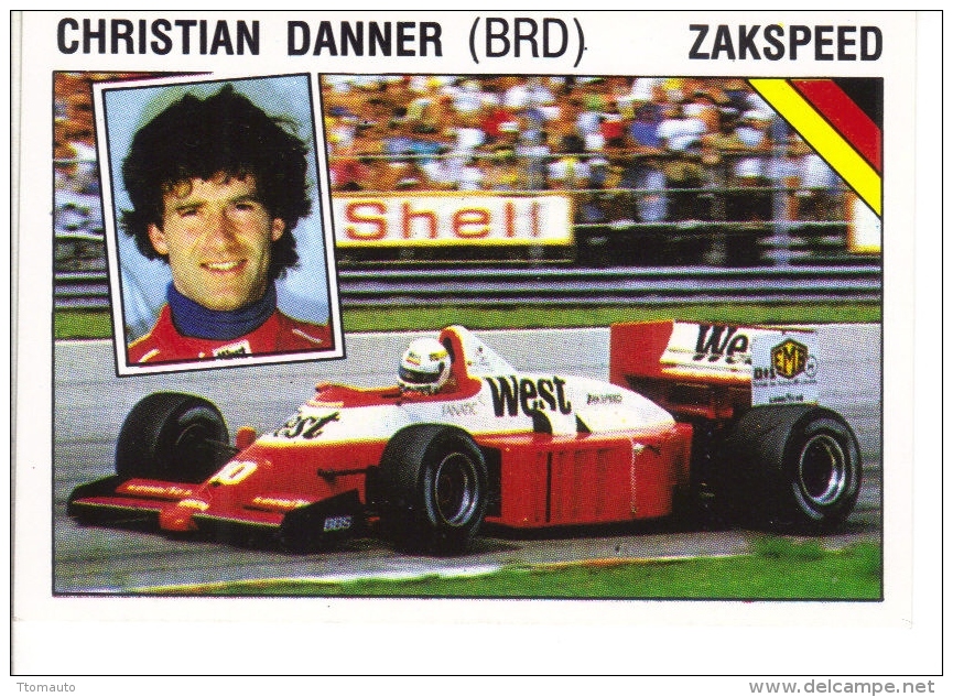 Panini Supersport Auto Sticker/Autocollant No 43  -  Christian Danner  -  Zakspeed  -   Rallye - Edición  Inglesa