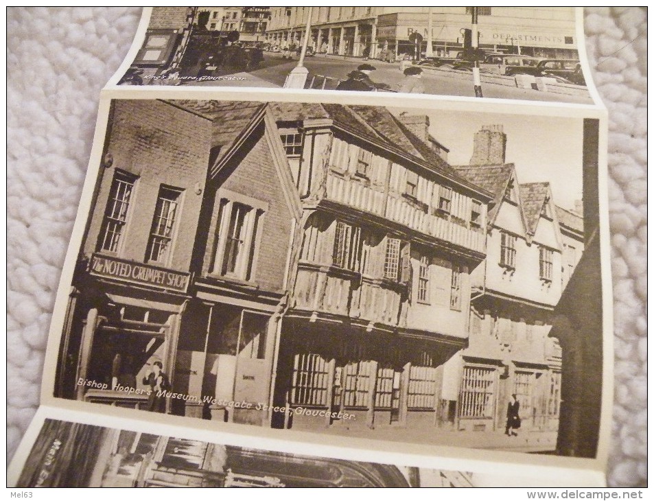 A238. CPA. Carte lettre. Gloucester.Cathedral,Southagate,The cross,King's square  beau plan animé. écrite & voyagée 1950