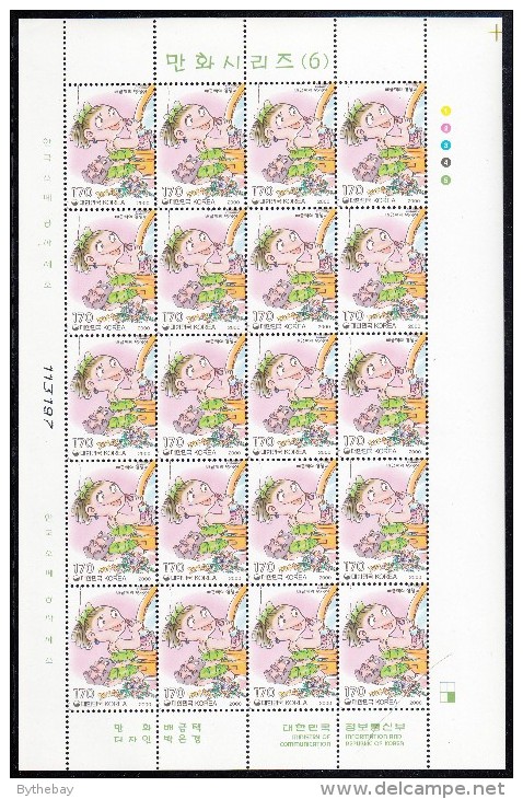 Korea South MNH Scott #2024 Minisheet Of 20 170w Youngsim-i By Bae Gum-taek (girl With Lipstick) - Cartoons (6) - Corée Du Sud