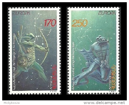 ARMENIA 1997 EUROPA LEGENDS SPACE FANTASY ZODIAC CONSTELLATIONS ARCHERY SET MNH - Armenia