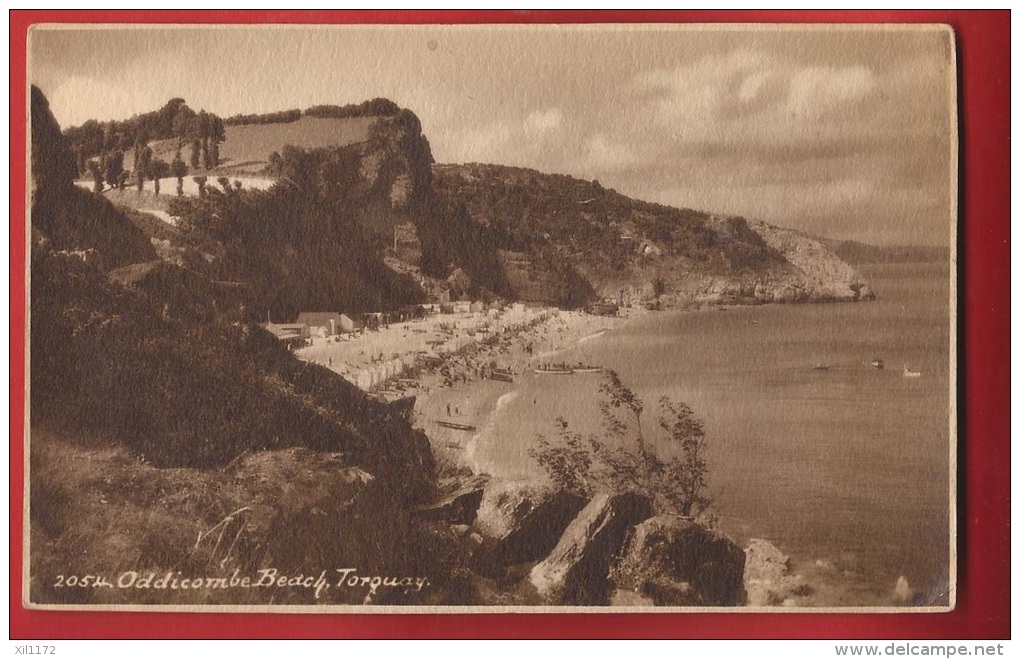 NR-28 Torquay Oddicombe Beach. Torquay 1932 For Geneva - Torquay