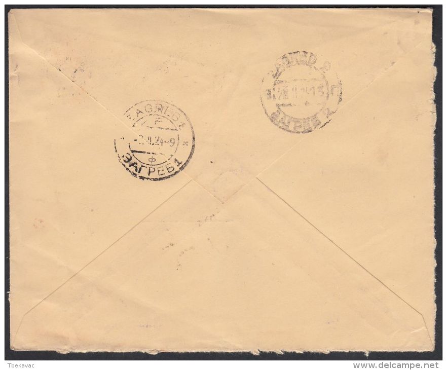 Italy 1924, Cover Milano To Zagreb W./ Postmark Milano, Prefin "B.C.I." - Storia Postale