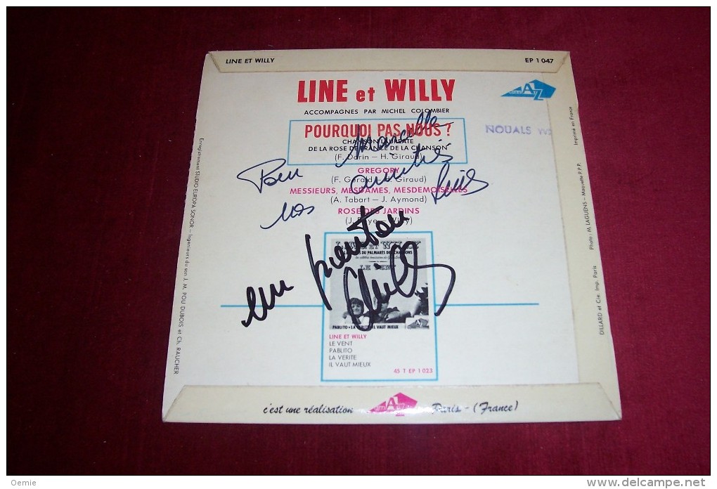 LINE ET WILLY  ° POURQUOI PAS NOUS  + 3 TITRES  AVEC AUTOGRAPHE - Autographs