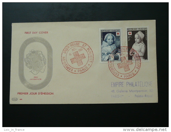 FDC Croix Rouge 1951 Cote 50 Euros - Red Cross