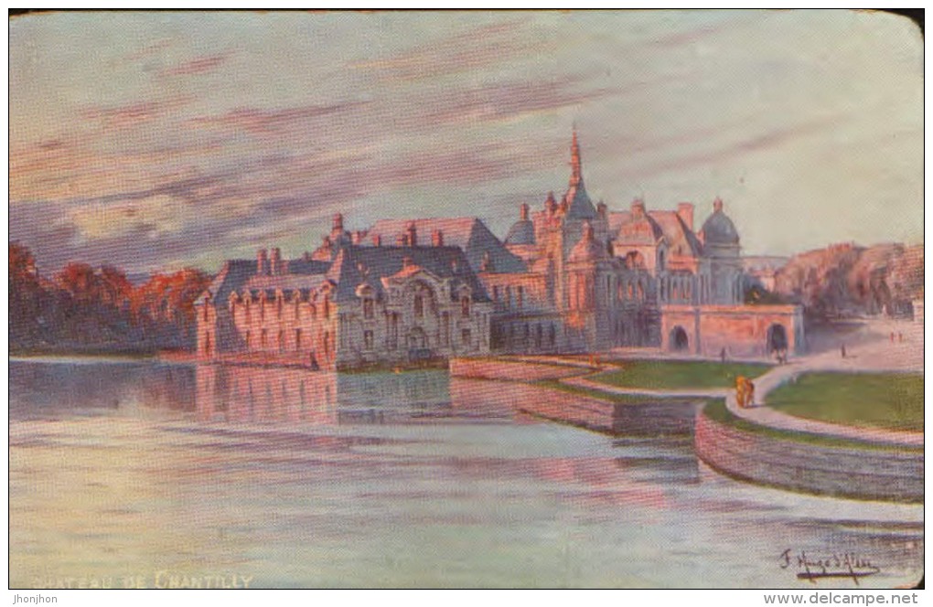 France - Carte Postale Neuf - Illustrateur Hugo D'Alesi - Chateau De Chantilly - 2/scans - D'Alési, Hugo