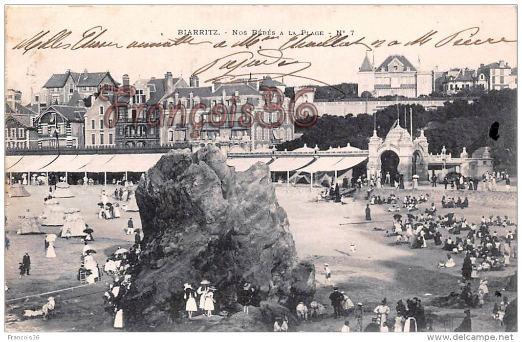 (64) Biarritz - Nos Bébés Sur La Plage - Le Rocher - Trés Bon état - 2 SCANS - Biarritz