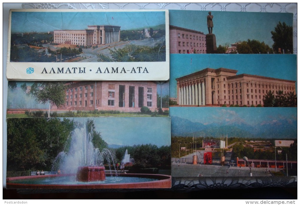 KAZAKHSTAN. ALMATY Capital. 10 Postcards Lot. . 1972 - Rare! - Kazakhstan