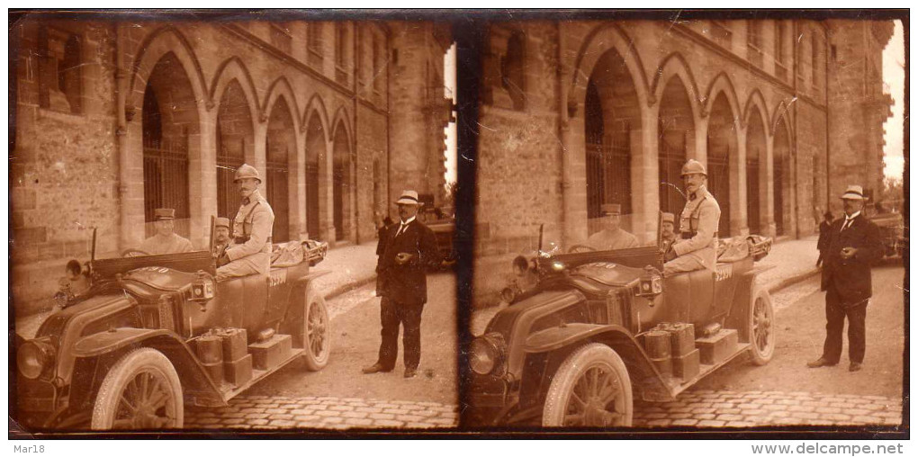 Guerre 1914 1918 Photo Stéreoscopique Militaire Automobile - Guerre, Militaire