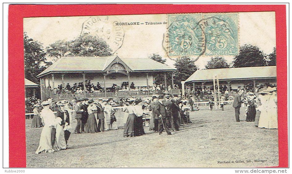 MORTAGNE 1905 TRIBUNES DE L HIPPODROME CHAMP DE COURSE CARTE EN BON ETAT - Mortagne Au Perche