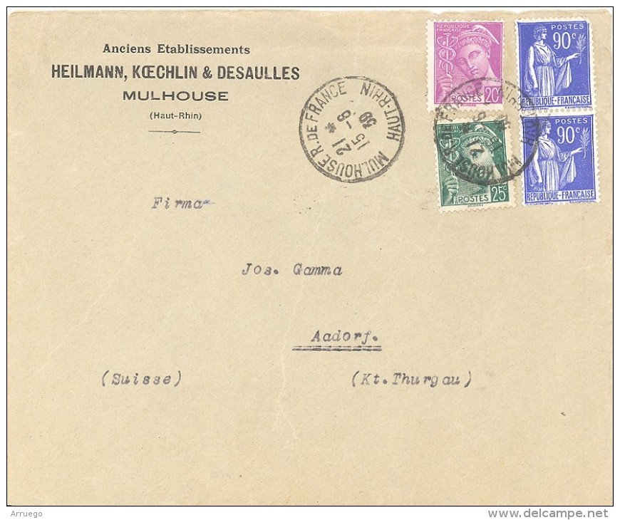 FRANCE. POSTMARK MULHOUSE. 1959 - Otros & Sin Clasificación