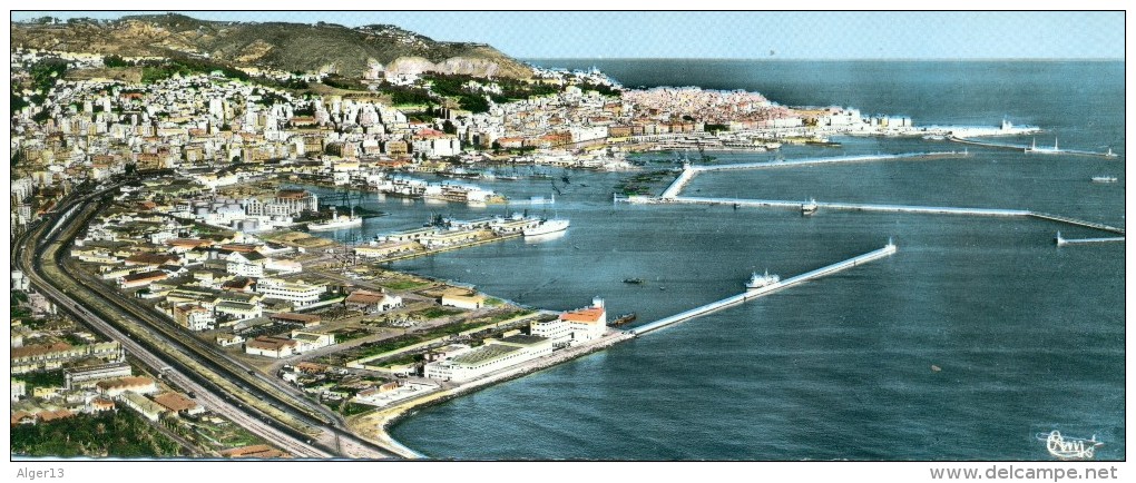 ALGER Vue Panoramique Sur Le Port  A Droite La Casbah  ( Carte Grand Format  ) Non Circulé - Alger