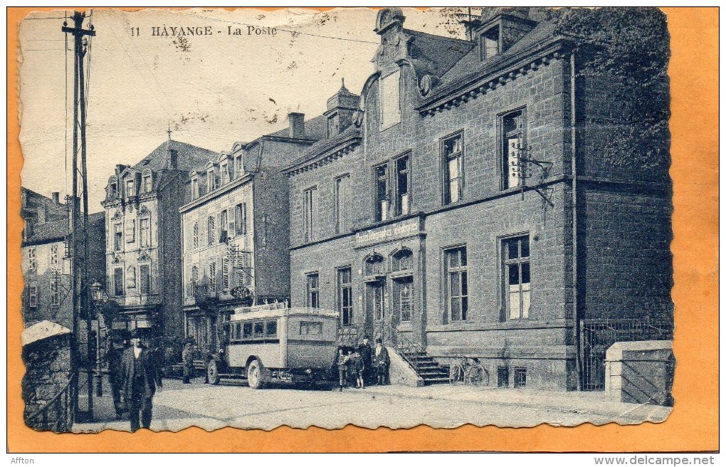 Hayange La Poste & Bus 1929 Postcard - Hayange