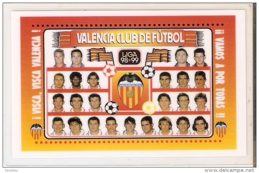 CALENDARIO DEL AÑO 1999 DEL VALENCIA (CALENDRIER-CALENDAR) FUTBOL-FOOTBALL - Tamaño Pequeño : 1991-00