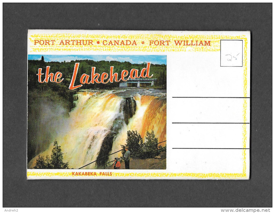 PORT ARTHUR - FORT WILLIAM - KAKABEKA FALLS - ONTARIO - THE LAKEHEAD - CARNET SOUVENIR - SOUVENIR FOLDER  - 13  PHOTOS - Port Arthur