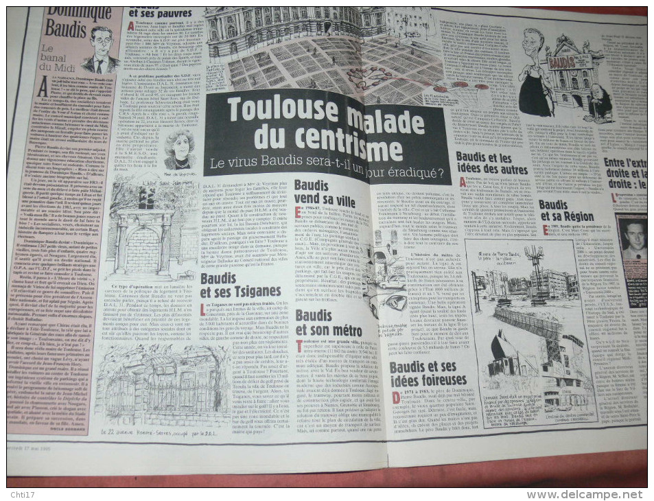 CHARLIE HEBDO 1995 N° 151  COUVERTURE  CHIRAC    /  WOLINSKI / SINE /  REISER / GEBE ETC ... - Autre Magazines