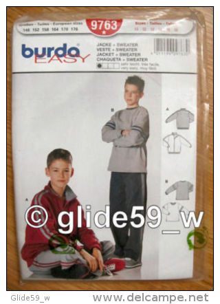 Patron Burda Easy - N° 9763 - Jacke+Sweater-Veste+Sweat - Patrons