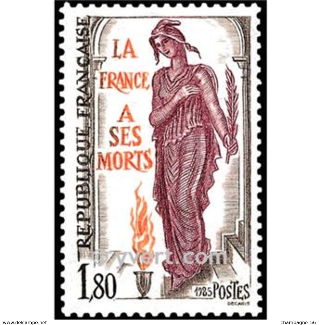 * 1985 N° 2389 LA FRANCE A SES MORTS OBLITÉRÉ NUANCE - Oblitérés