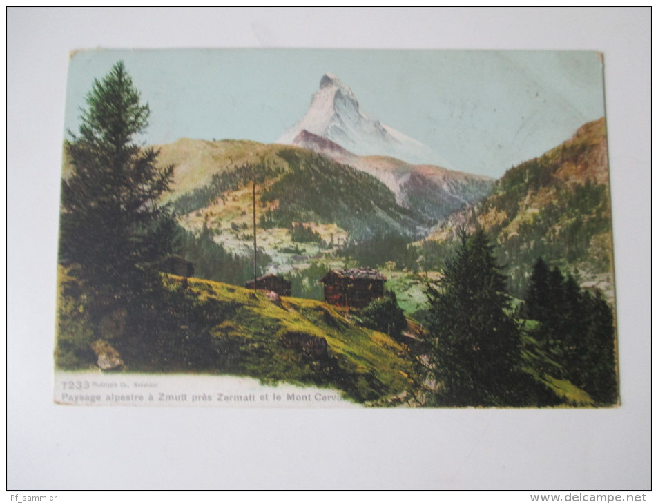 AK 1910 Paysage Alpestre A Zmutt Pres Zermatt Et Le Mont Cervin. Berghütte - Zermatt