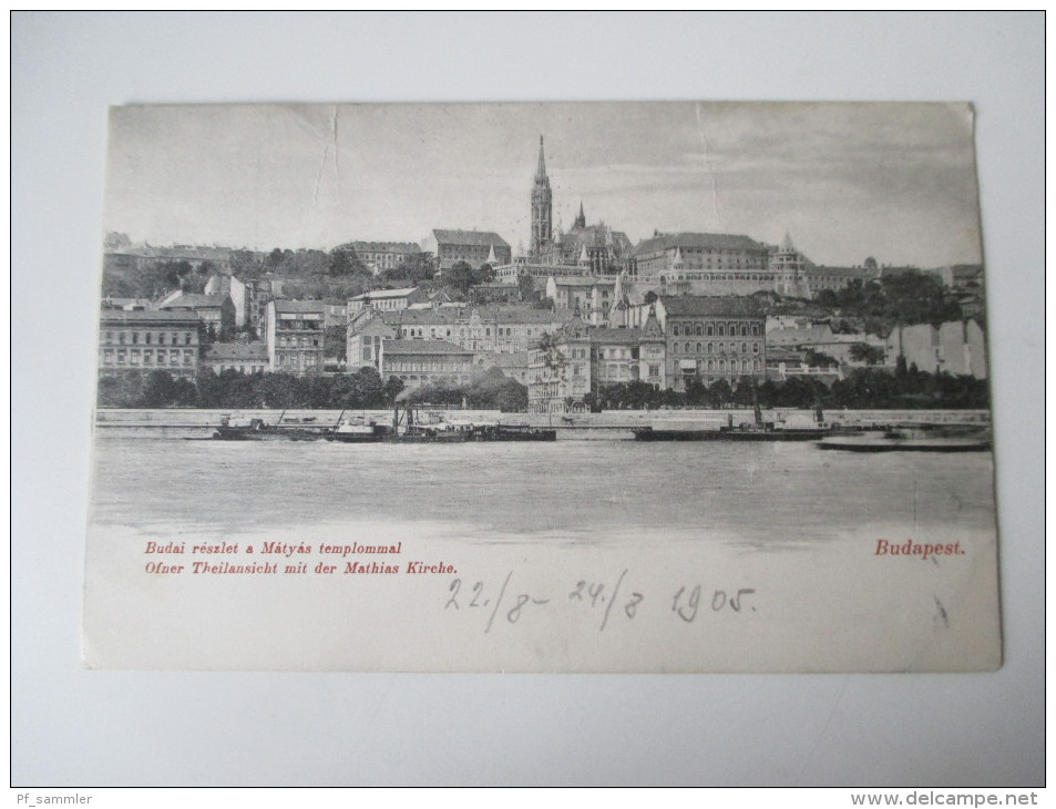 AK 1905 Budapest. Ofner Theilansicht Mit Der Mathias Kirche. 672 SZ- Divald Karoly - Hungary