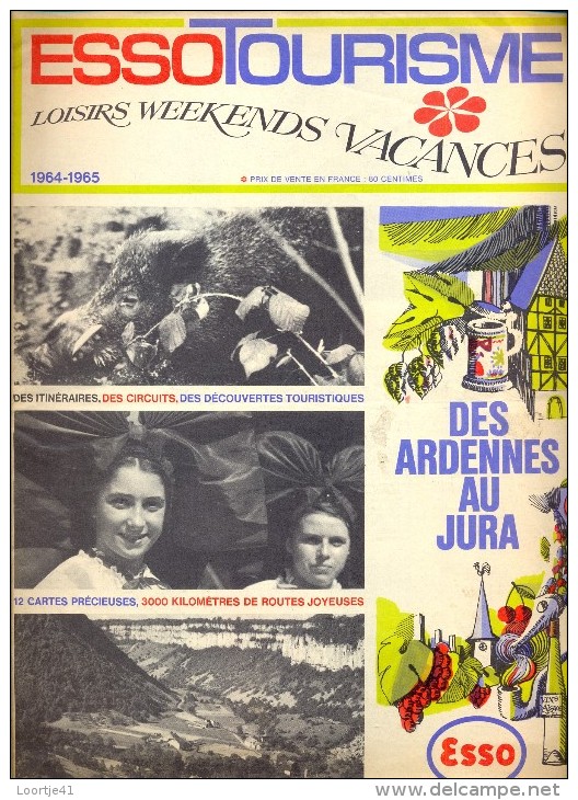 Magazine Pub Reclame Esso Tourisme - Des Ardennes Au Jura 1964 - 1965 - Auto
