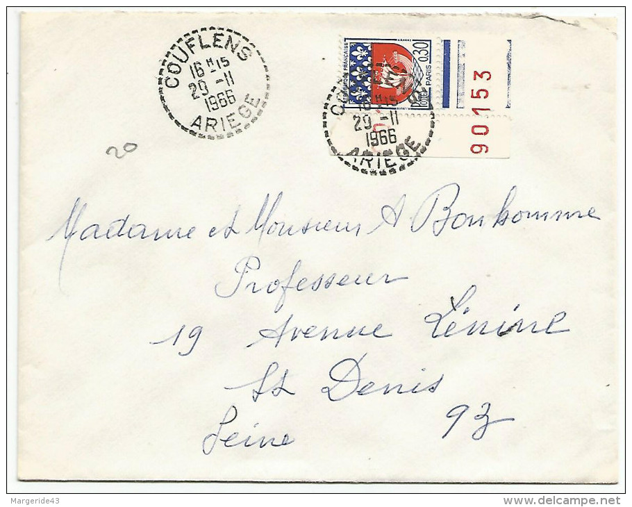 LETTRE DE COUFLENS (ARIEGE) DU 29/11/66 - 1961-....