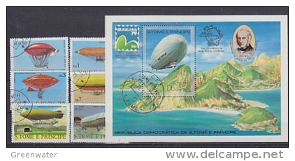 Sao Tome E Principe 1979 Zeppelin/Balloons 6v+m/s Used (F2706) - Sao Tome En Principe