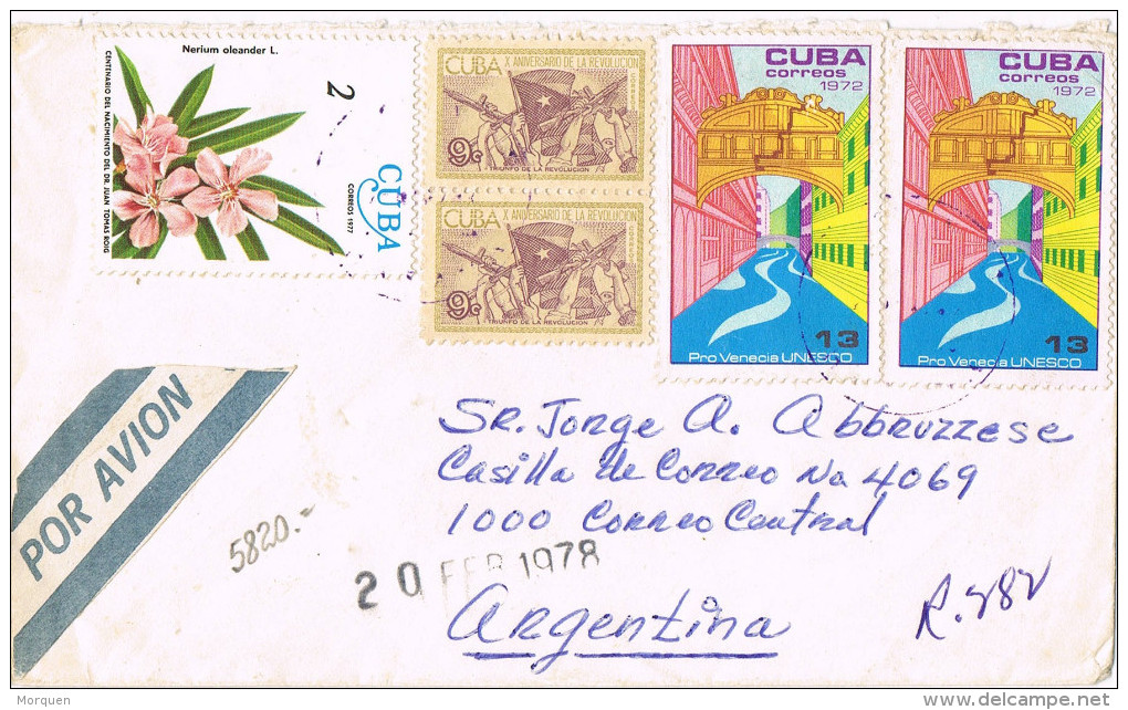 11459. Carta Aerea La HABANA (Cuba) 1972 A Argentina - Lettres & Documents