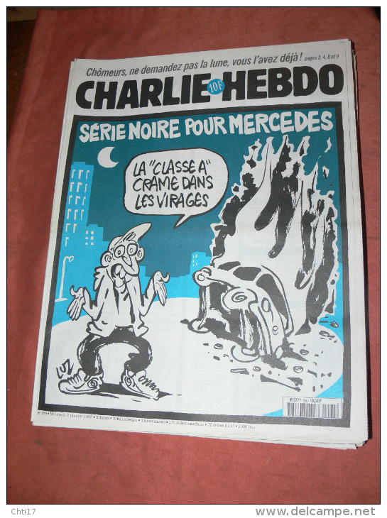 CHARLIE HEBDO 1998  N° 290   COUVERTURE  MERCEDES SECURITE ROUTIERE   /  WOLINSKI / CHARB /  REISER / GEBE ETC ... - Autre Magazines
