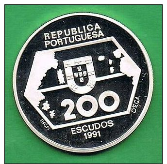 Z082 Portugal 200 Escudos 1991 PLATA - Portogallo