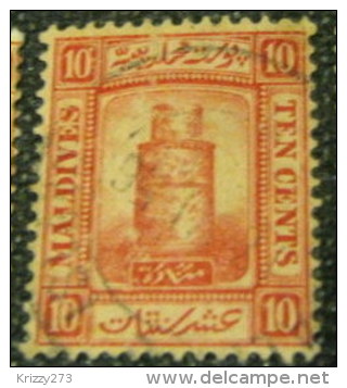 Maldives 1909 Minirat Juma Mosque 10c - Used - Maldives (...-1965)