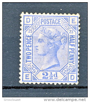 LUX - 1880-81 Victoria - N. 62 - 2,5 Penny Azzurro DE Tavola 23  MH Molto Fresco Cat £ 575 = € 630 - Neufs