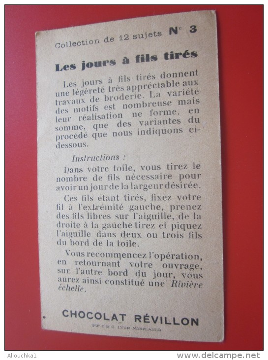 Chromo Et Image Chocolat Révillon (les Jours à Fils Tirés) Collection De 12 Sujets N°3 Imprimerie LYON  Monplaisir - Revillon