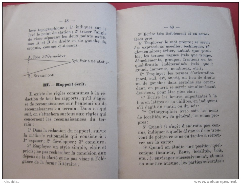 Militaria Manuel pratique Reconnaissance du terrain + 10 croquait dans le texte éditeur militaire Charles Laveauzelles