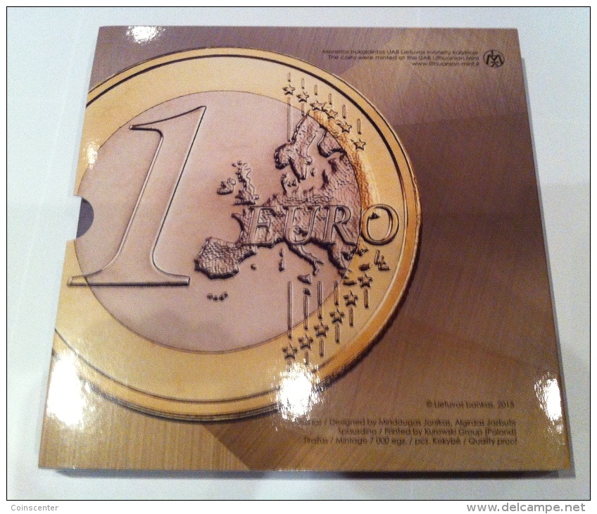 Lithuania 2015 Official Euro Coins Mint Set 8 Pcs With Jeton PROOF - Lituanie