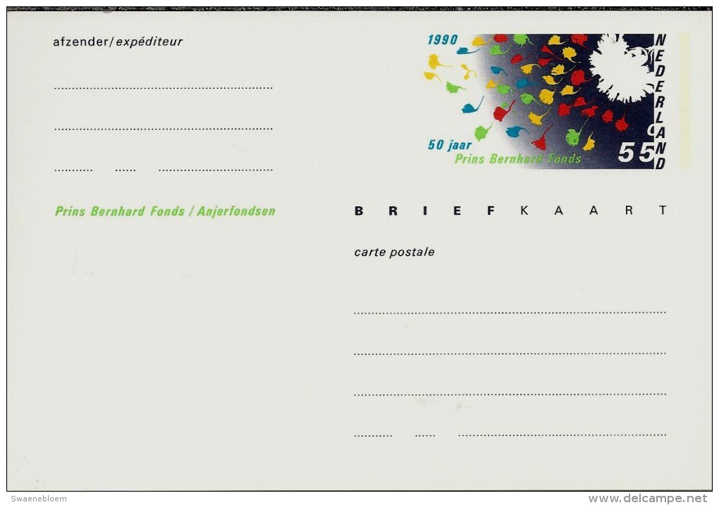 NL.- Briefkaart. Carte Postale. Blanco Onbeschreven. Prins Bernhard Fonds / Anjerfonds. 1990 - 50 Jaar. - Postal Stationery