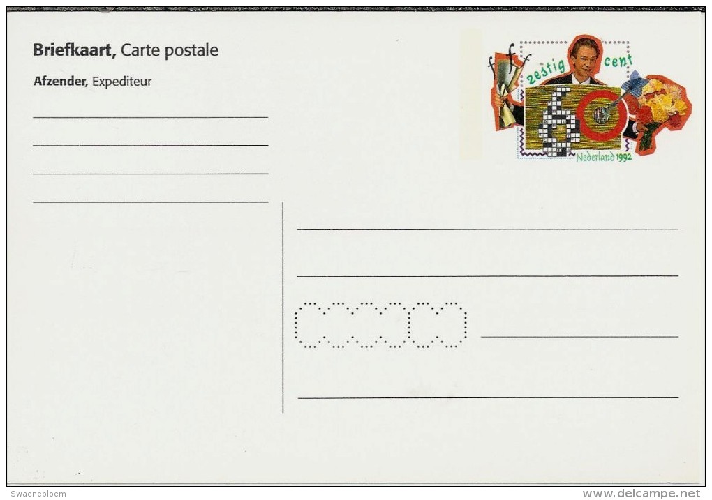 NL.- Briefkaart. Carte Postale. Blanco Onbeschreven. Nederland 1992 Met Zegelbeeld Quizmaster 70 Cent. - Postal Stationery