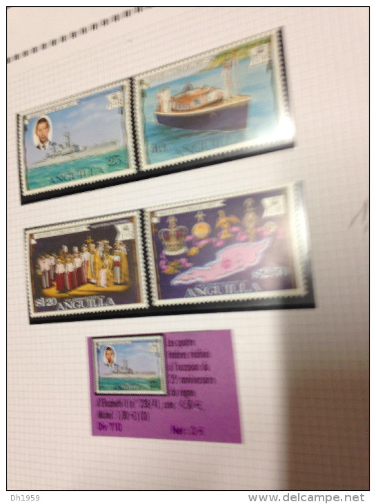 ANGUILLA LOT COLLECTION ... PHOTOS !!! BATEAUX SHIPS SCHIFFE VOILIERS SEGELSCHIFFE RACING FDC REGNE ELISABETH II MARINE